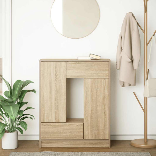 Aparador HKH en derivados de madera con cajones y puertas 43,5 x 23,5 x 17 cm - Roble Sonoma