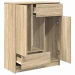 Aparador HKH en derivados de madera con cajones y puertas 43,5 x 23,5 x 17 cm - Roble Sonoma