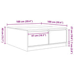 HKH Mesa de Centro com Gavetas - Branco