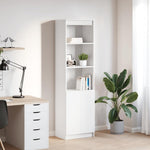 Aparador Alto HKH de madera derivada 50 X 35 X 180 Cm - Blanco