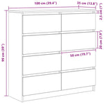 HKH Aparador em derivados de Madeira 100 X 35 X 99 Cm - Branco