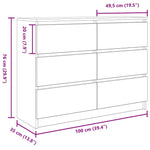 HKH Aparador em derivados de Madeira 100 X 35 X 76 Cm - Branco