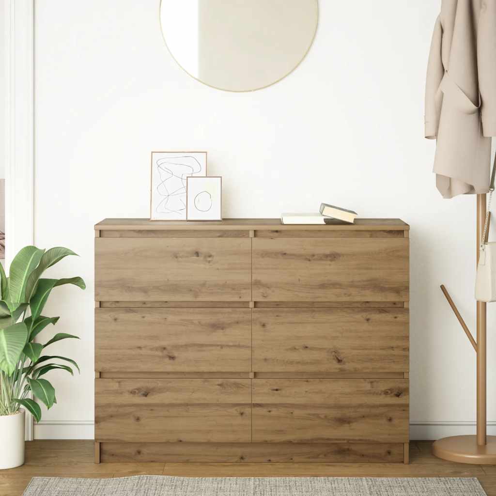 HKH Aparador en derivados de madera 100 X 35 X 76 Cm - Roble Artesiano