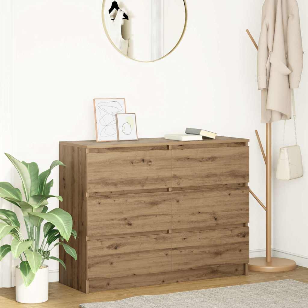 HKH Aparador en derivados de madera 100 X 35 X 76 Cm - Roble Artesiano