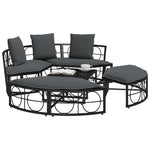 HKH Cama Lounge De Exterior Sem Toldo Vime Pe - Preto