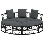 HKH Cama Lounge De Exterior Sem Toldo Vime Pe - Preto