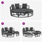 HKH Cama Lounge De Exterior Sem Toldo Vime Pe - Preto