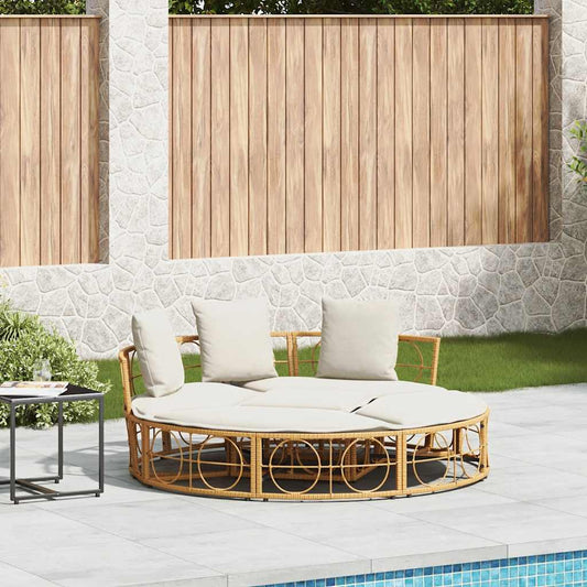 HKH Cama Lounge De Exterior Sem Toldo Vime Pe - Marrom
