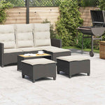 HKH Bancos de Jardim com Almofadas 2 Unid 55x55x36 Cm Vime Pe - Preto