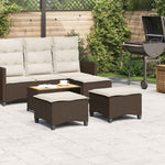 HKH Bancos Jardim com Almofadas 2 Unid 55x55x36 Cm Vime Pe Castanho - Marrom