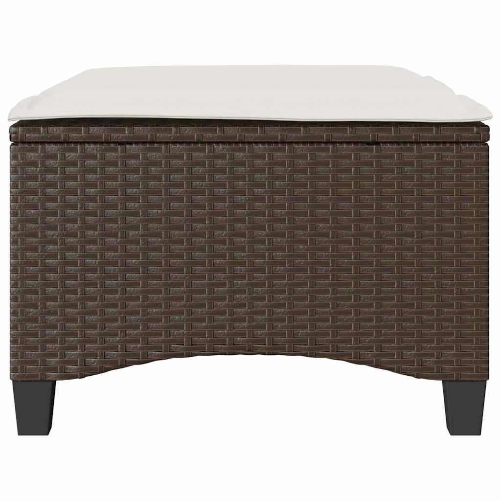 HKH Bancos Jardim com Almofadas 2 Unid 55x55x36 Cm Vime Pe Castanho - Marrom