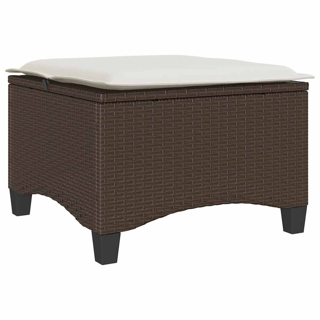 HKH Bancos Jardim com Almofadas 2 Unid 55x55x36 Cm Vime Pe Castanho - Marrom