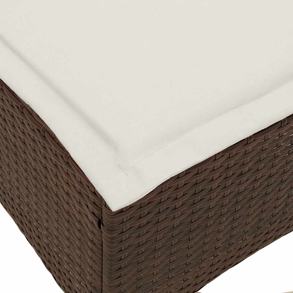 HKH Bancos Jardim com Almofadas 2 Unid 55x55x36 Cm Vime Pe Castanho - Marrom