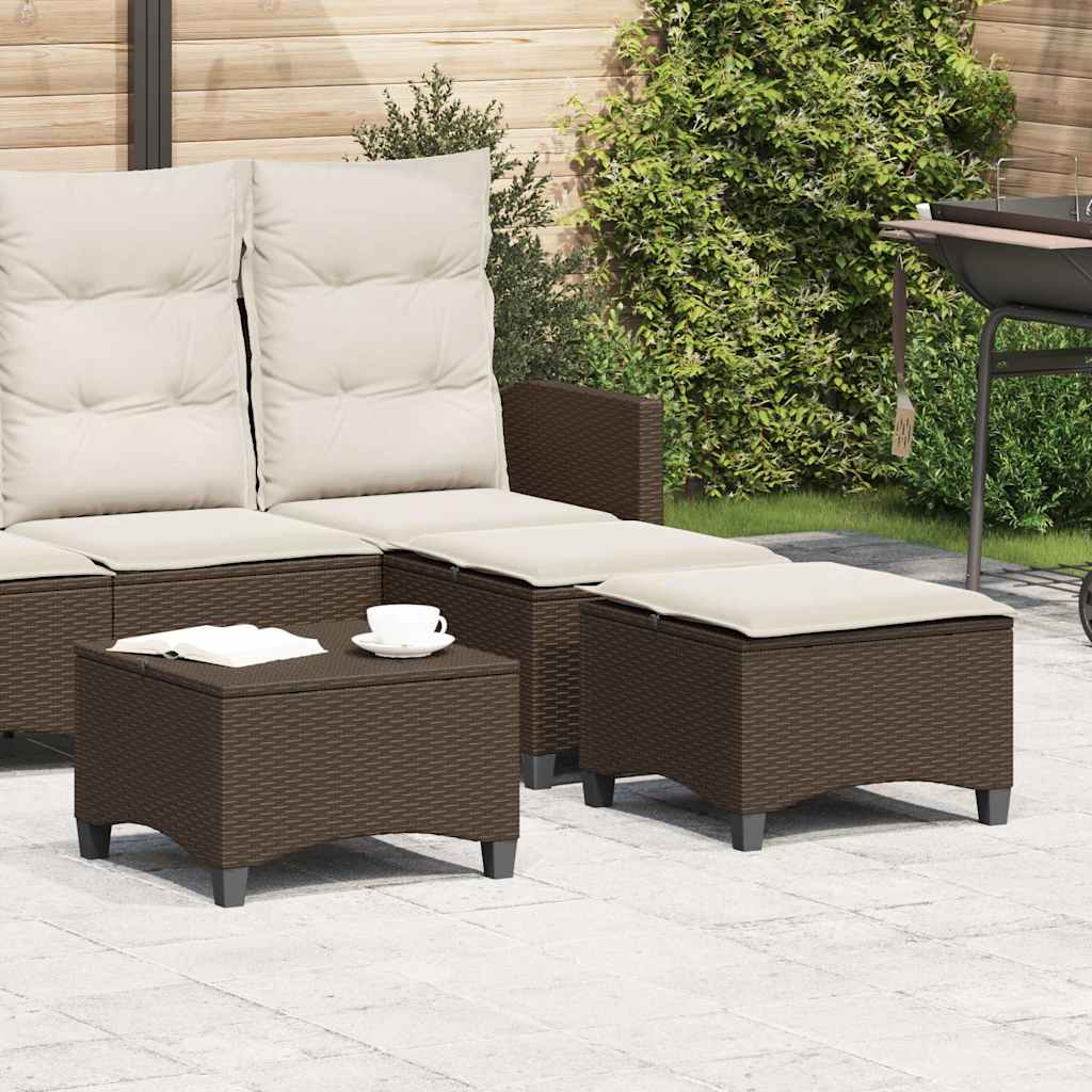 HKH Bancos Jardim com Almofadas 2 Unid 55x55x36 Cm Vime Pe Castanho - Marrom