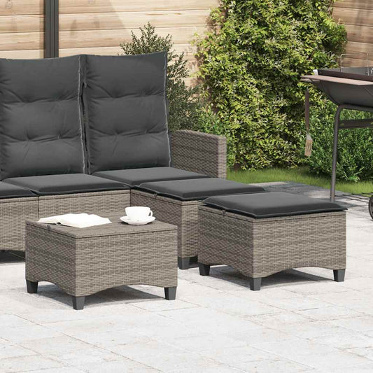 HKH Bancos Jardim com Almofadas 2 Unid 55x55x36 Cm Vime Pe - Cinzento