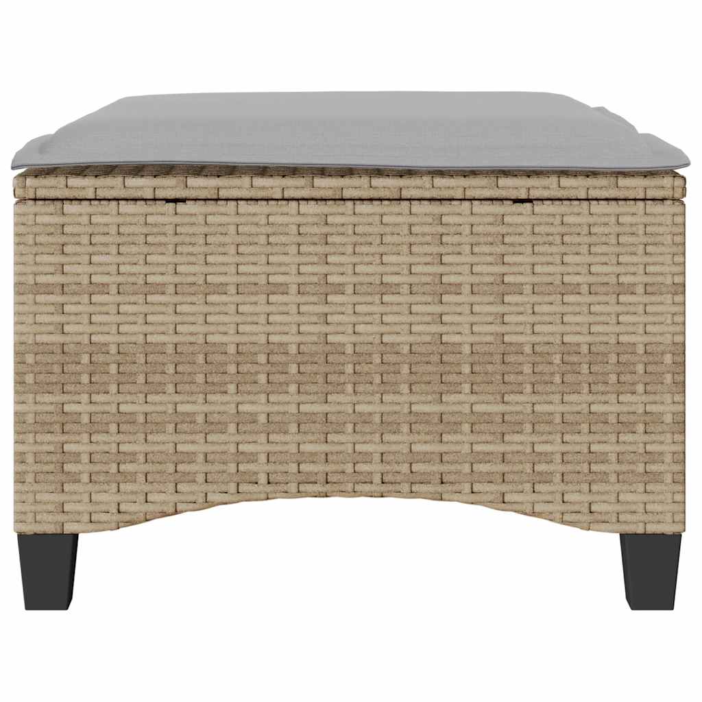 HKH Bancos de Jardín con Cojines 2 Unidades 55x55x36 Cm Ratán PE - Beige