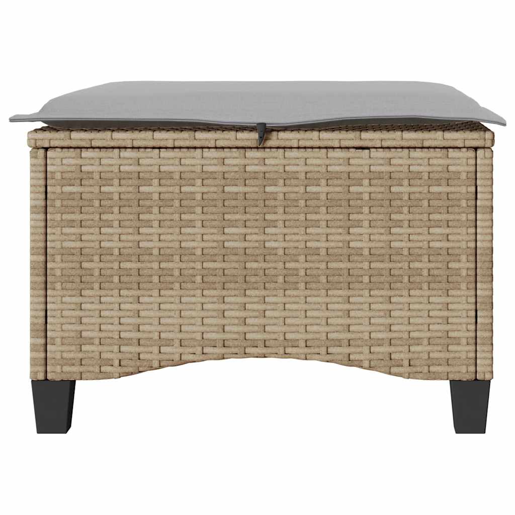 HKH Bancos de Jardín con Cojines 2 Unidades 55x55x36 Cm Ratán PE - Beige