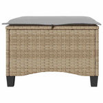 HKH Bancos de Jardín con Cojines 2 Unidades 55x55x36 Cm Ratán PE - Beige