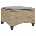 HKH Bancos de Jardín con Cojines 2 Unidades 55x55x36 Cm Ratán PE - Beige