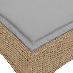 HKH Bancos de Jardín con Cojines 2 Unidades 55x55x36 Cm Ratán PE - Beige