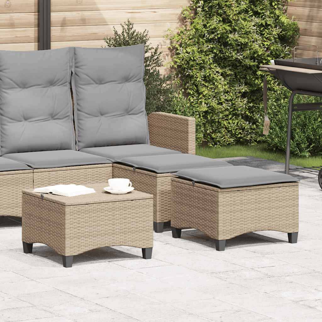 HKH Bancos de Jardim com Almofadas 2 Unid 55x55x36 Cm Vime Pe - Bege