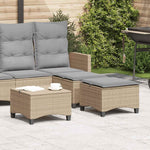 HKH Bancos de Jardín con Cojines 2 Unidades 55x55x36 Cm Ratán PE - Beige