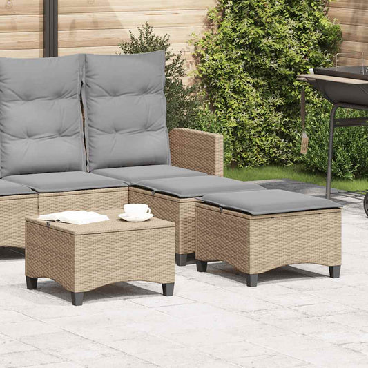 HKH Bancos de Jardim com Almofadas 2 Unid 55x55x36 Cm Vime Pe - Bege