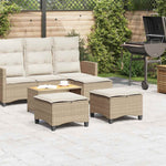 HKH Bancos de Jardín con Cojines 2 Unidades 55x55x36 Cm Ratán PE - Beige
