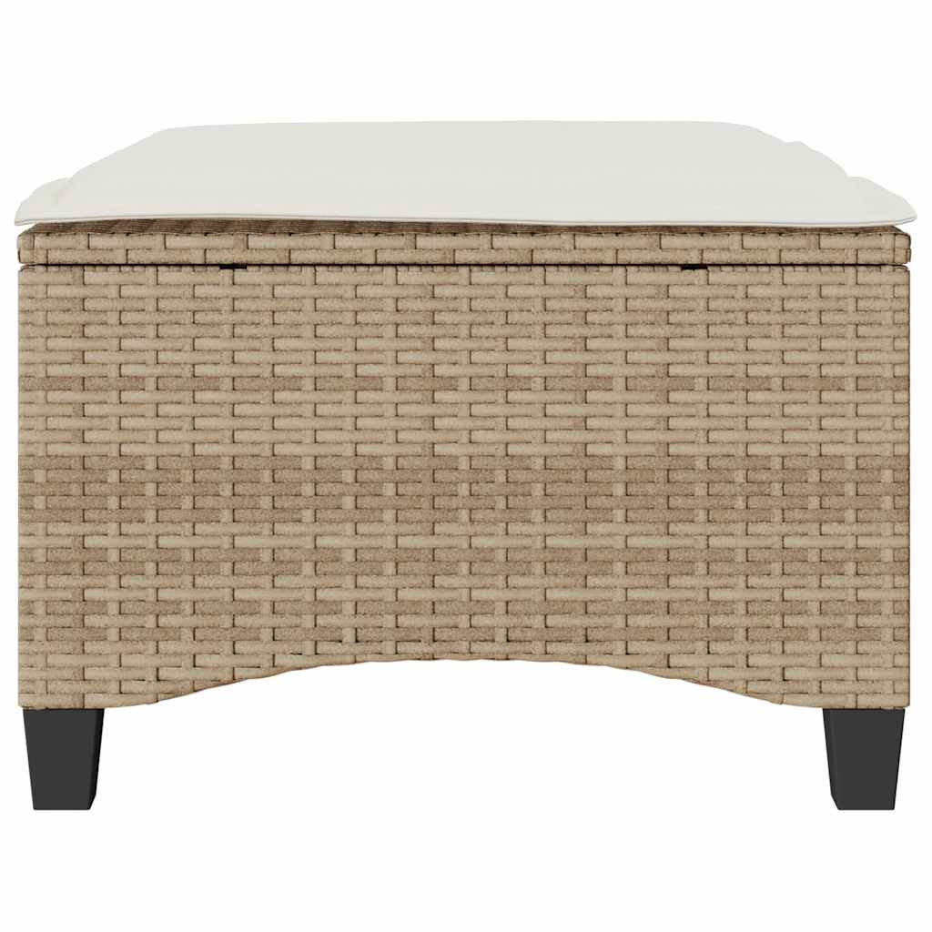HKH Bancos de Jardín con Cojines 2 Unidades 55x55x36 Cm Ratán PE - Beige