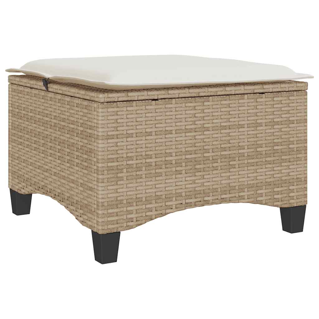 HKH Bancos de Jardín con Cojines 2 Unidades 55x55x36 Cm Ratán PE - Beige