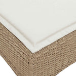 HKH Bancos de Jardín con Cojines 2 Unidades 55x55x36 Cm Ratán PE - Beige