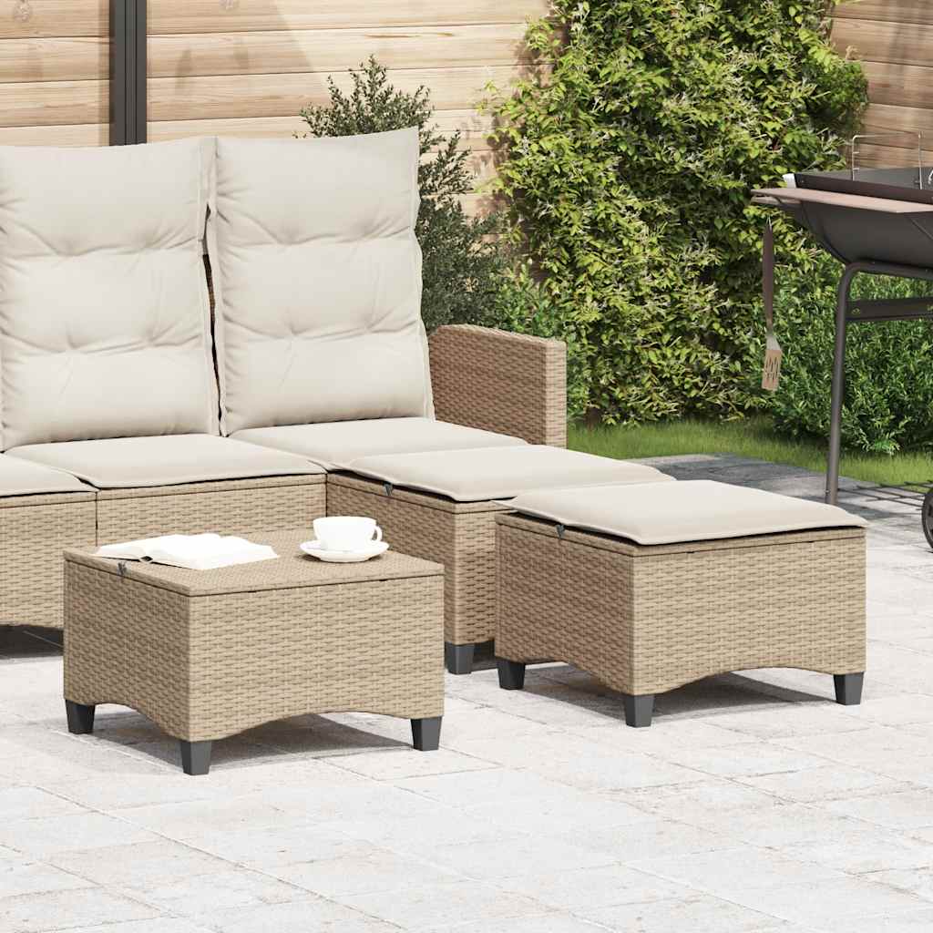 HKH Bancos de Jardim com Almofadas 2 Unid 55x55x36 Cm Vime Pe - Bege