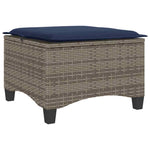 HKH Bancos de Jardín con Cojines 2 Unid 55x55x36 Cm Ratán PE - Gris