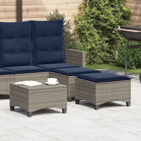 HKH Bancos Jardim com Almofadas 2 Unid 55x55x36 Cm Vime Pe - Cinzento