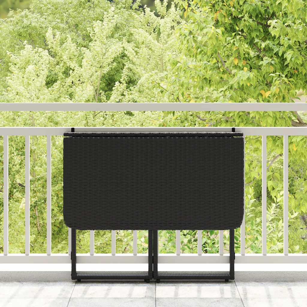 HKH Mesa de Jardim Dobrável 90x51x75 Cm Vime Pe - Preto