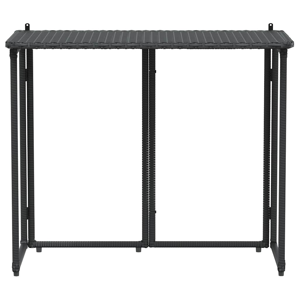 HKH Mesa de Jardim Dobrável 90x51x75 Cm Vime Pe - Preto