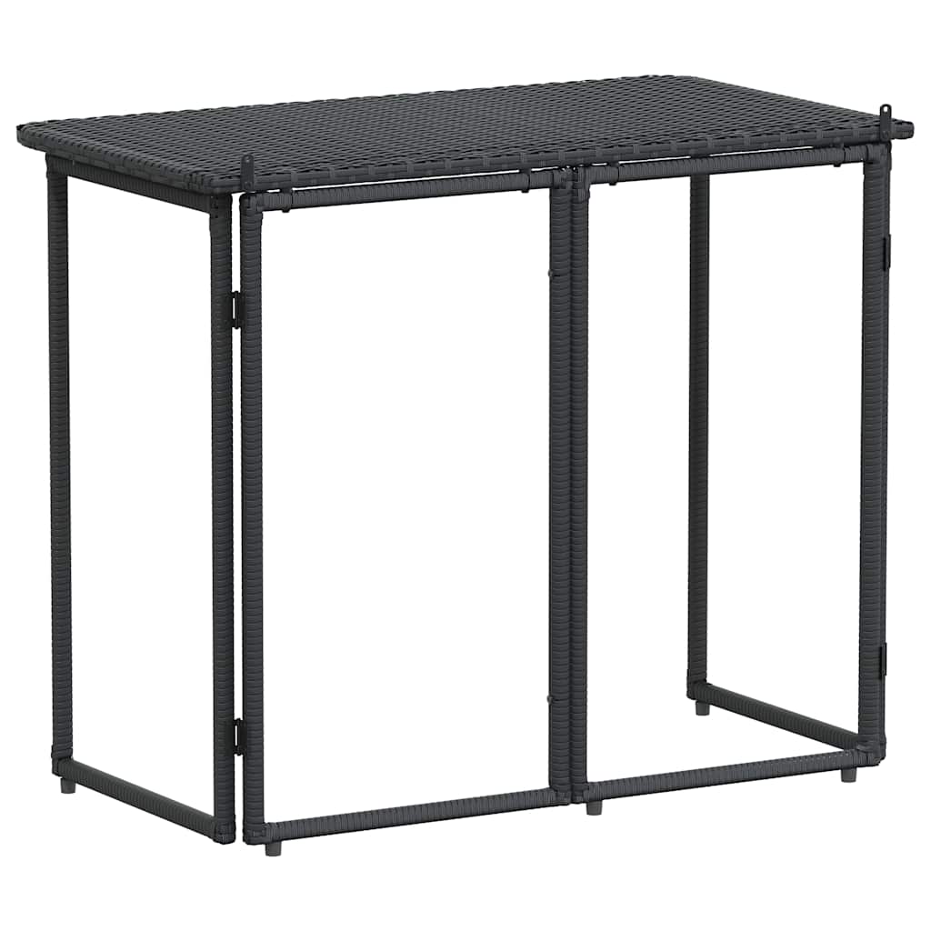 HKH Mesa de Jardim Dobrável 90x51x75 Cm Vime Pe - Preto