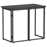 HKH Mesa de Jardim Dobrável 90x51x75 Cm Vime Pe - Preto