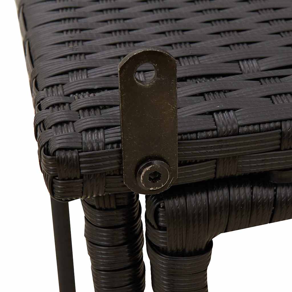 HKH Mesa de Jardim Dobrável 90x51x75 Cm Vime Pe - Preto