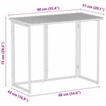 HKH Mesa de Jardim Dobrável 90x51x75 Cm Vime Pe - Preto