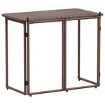 HKH Mesa de Jardim Dobrável 90x51x75 Cm Vime Pe Castanho - Marrom