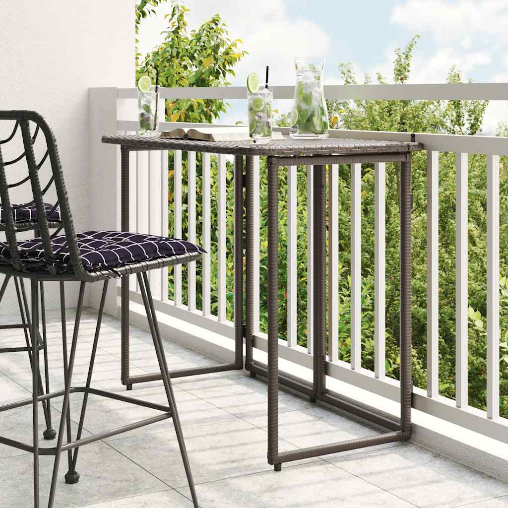 HKH Mesa de Jardim Dobrável 90x51x75 Cm Vime Pe Castanho - Marrom