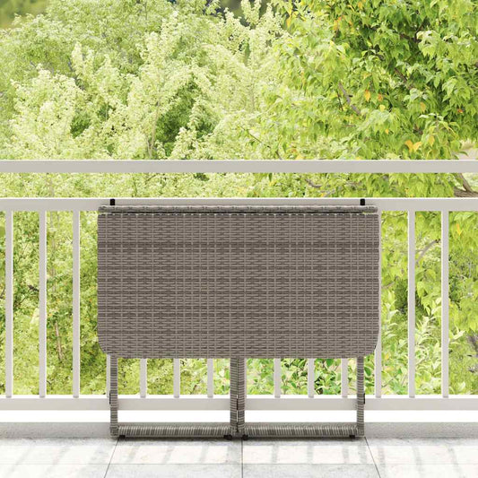 HKH Mesa de Jardim Dobrável 90x51x75 Cm Vime Pe - Cinzento