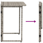 HKH Mesa de Jardim Dobrável 90x51x75 Cm Vime Pe - Cinzento