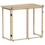 HKH Mesa de Jardim Dobrável 90x51x75 Cm Vime Pe - Bege