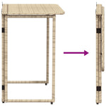 HKH Mesa de Jardim Dobrável 90x51x75 Cm Vime Pe - Bege