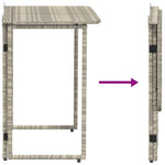 HKH Mesa de Jardim Dobrável 90x51x75 Cm Vime Pe -claro - Cinzento