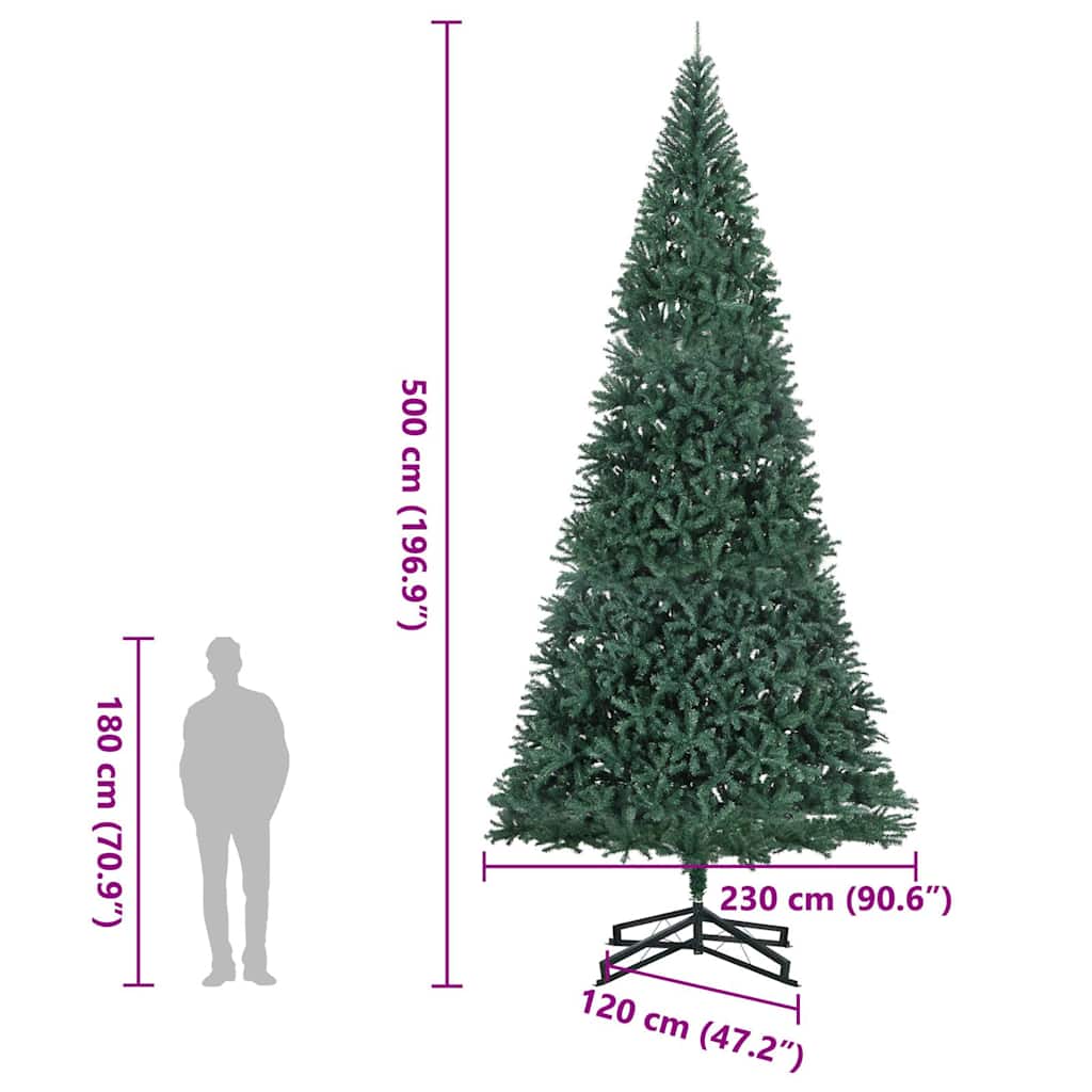 HKH Árvore de Natal Artificial com Suporte Verde em PVC