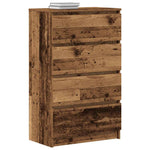 HKH Aparador em derivados de Madeira com 4 Gavetas 60 X 35 X 98,5 Cm - Madeira Velha