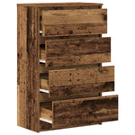 HKH Aparador em derivados de Madeira com 4 Gavetas 60 X 35 X 98,5 Cm - Madeira Velha